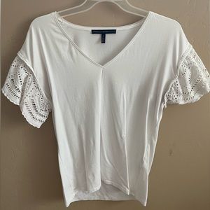 WHBM Eyelet flutter-sleeve tee